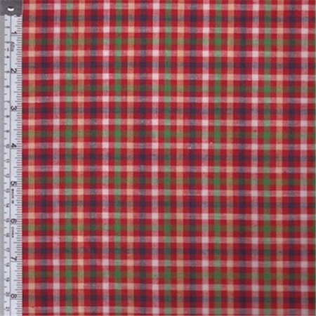 TEXTILE CREATIONS Textile Creations RW0129 Rustic Woven Fabric; Check Red; Green And Yellow; 15 yd. RW0129
